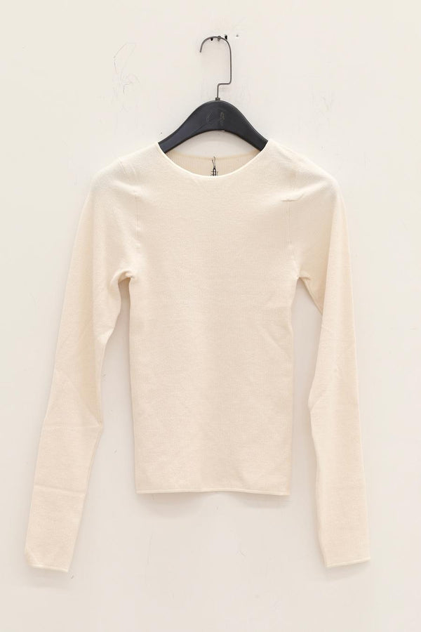 BASERANGE COTTON SEAMLESS LONG-SLEEVE TOP SEAILS OFF WHITE
